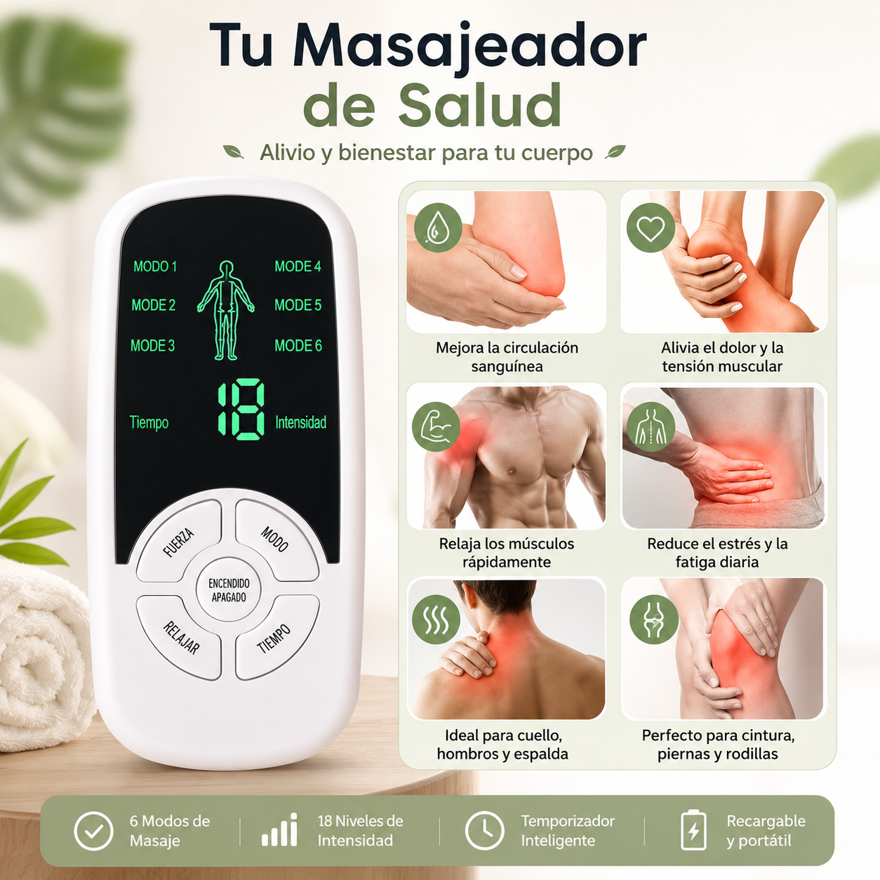 Masajeador EMS de Relajación Muscular