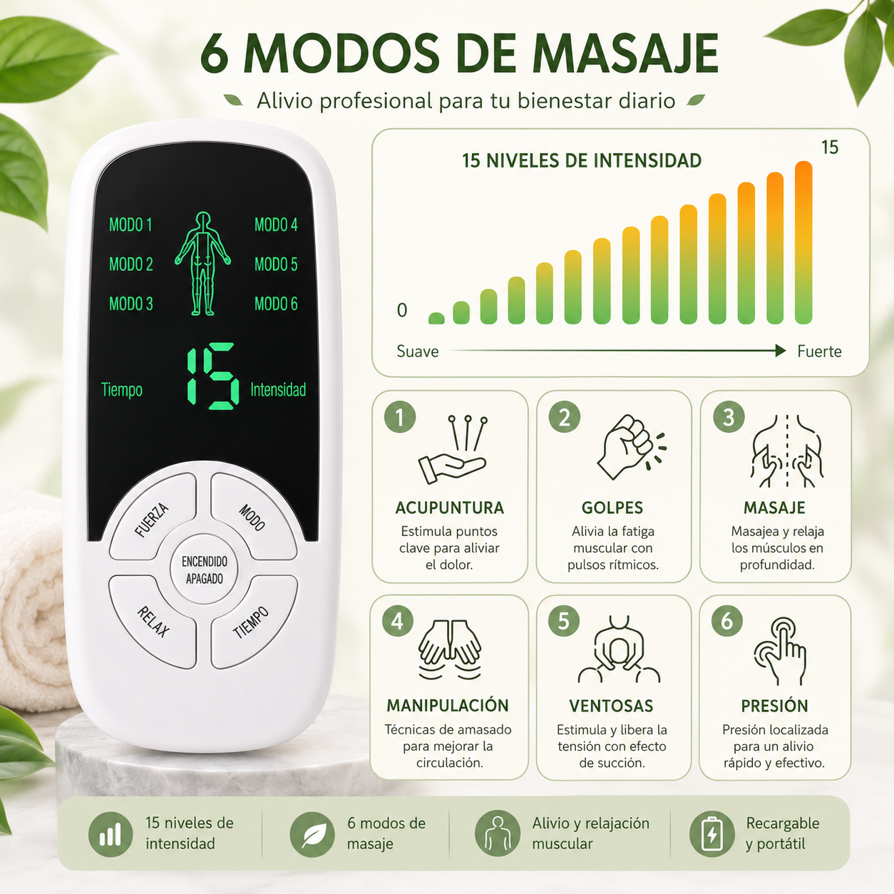 Masajeador EMS de Relajación Muscular