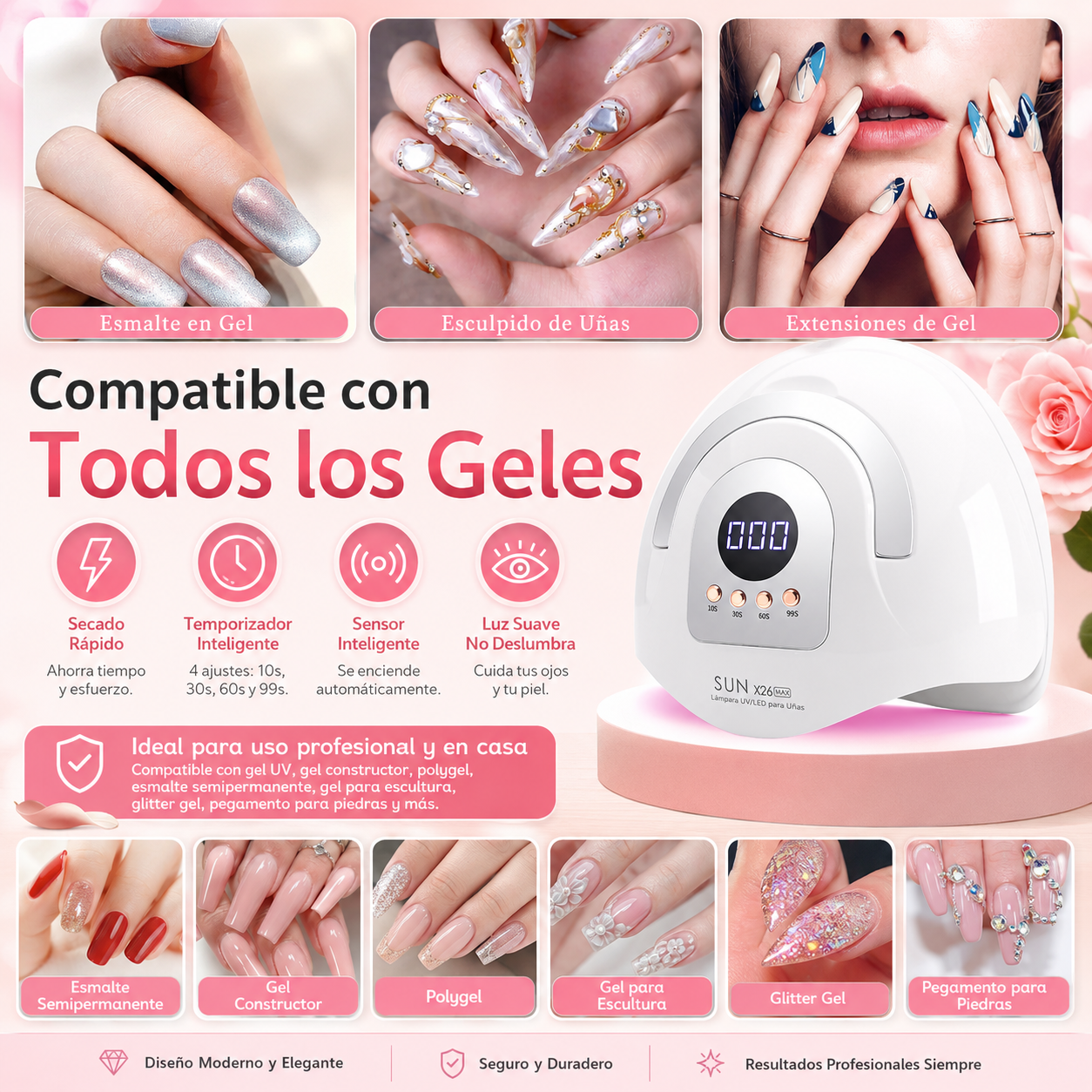 Lámpara UV LED Profesional  para Uñas