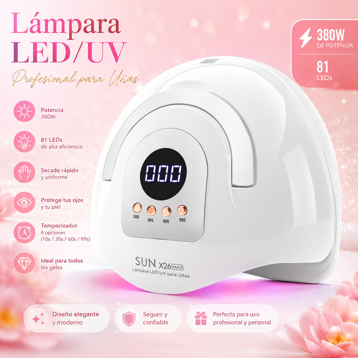 Lámpara UV LED Profesional  para Uñas