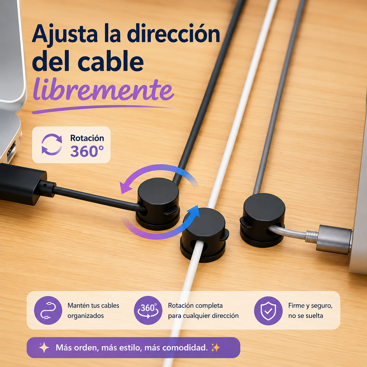 Organizador Magnético de Cables 360°