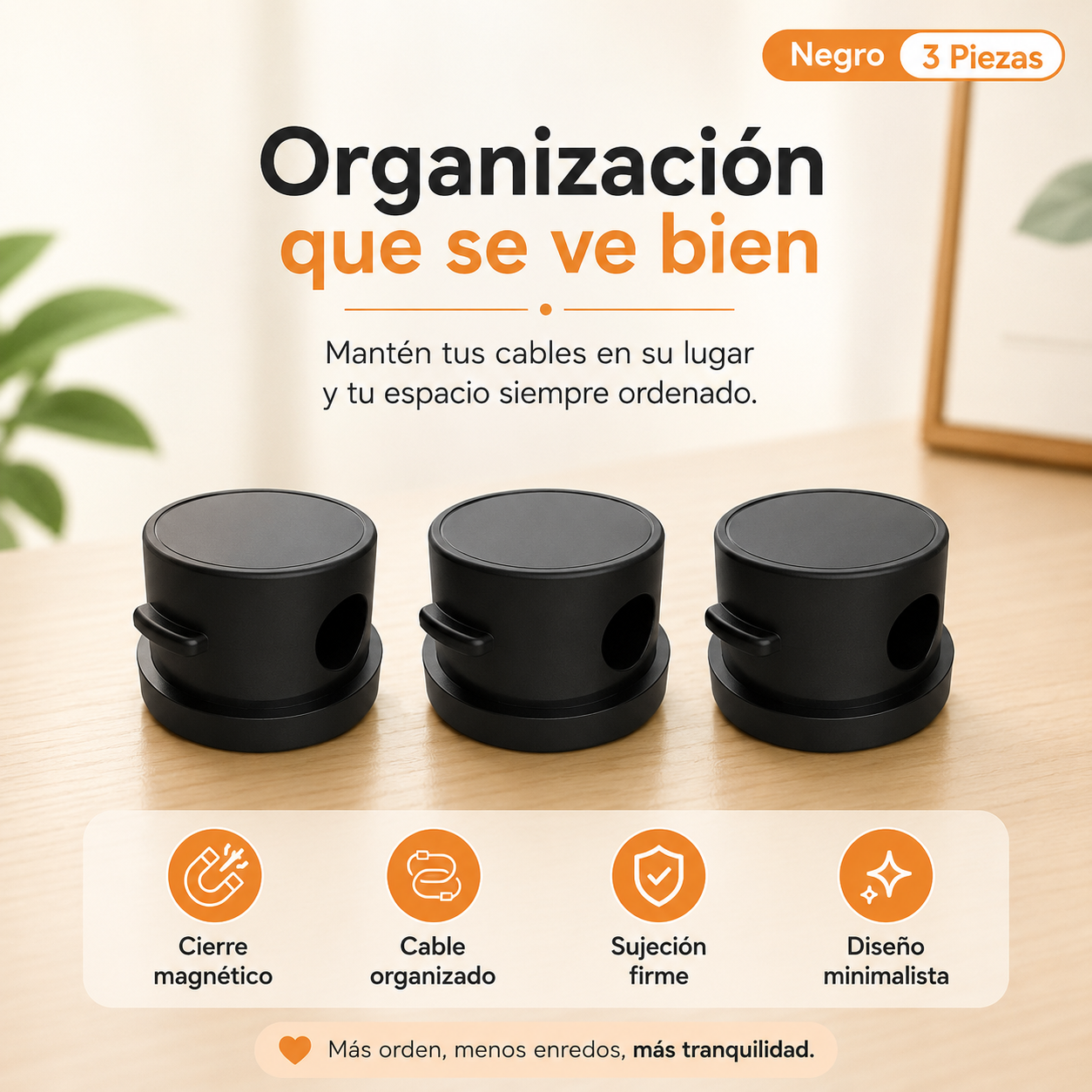 Organizador Magnético de Cables 360°