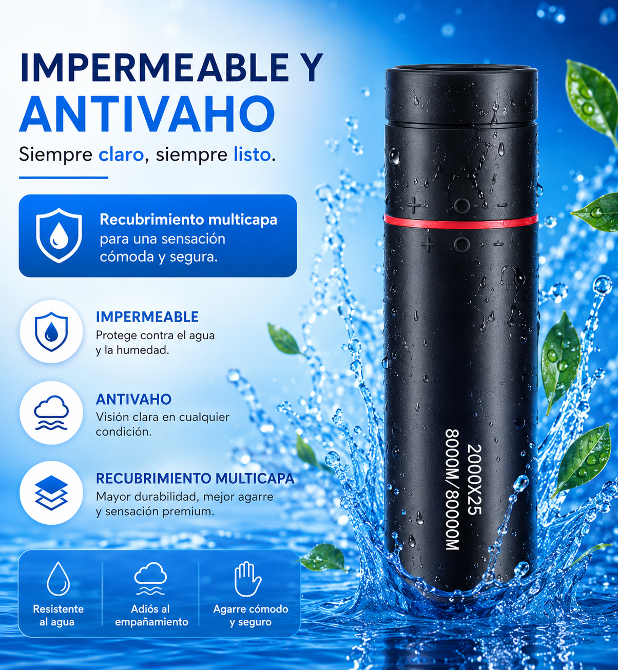 Monocular Portátil HD | Visión de Largo Alcance para Aventuras y Viajes