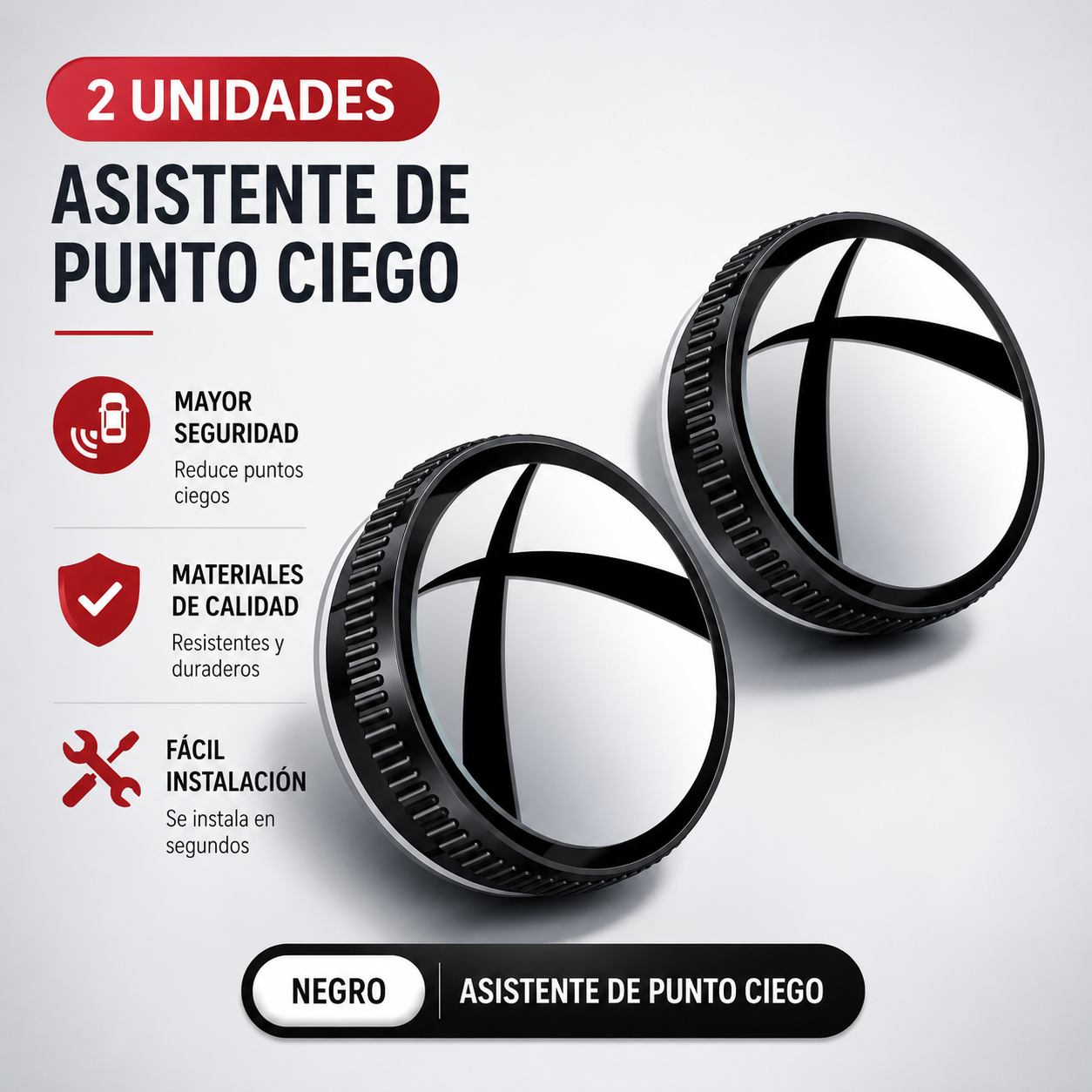 Espejos de Punto Ciego 360° HD para Coche – Máxima Visibilidad y Seguridad al Aparcar