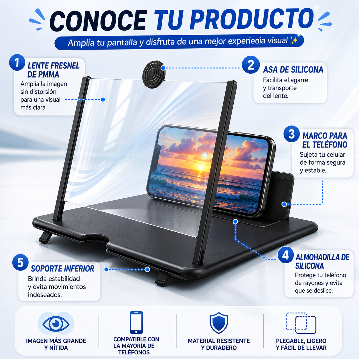Amplificador de Pantalla HD para Móvil