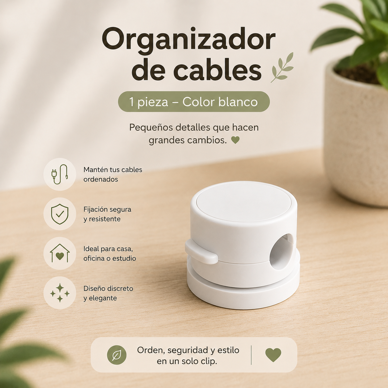 Organizador Magnético de Cables 360°