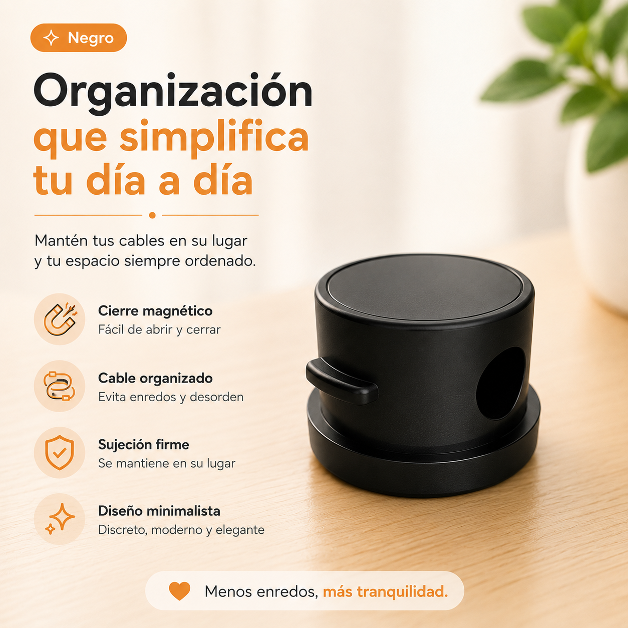 Organizador Magnético de Cables 360°