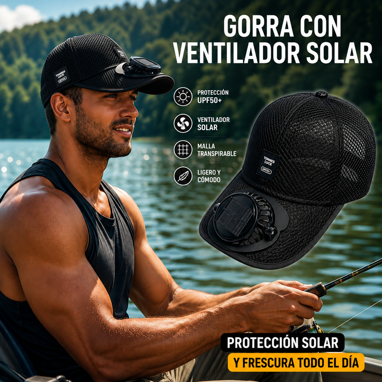 Gorra Solar con Ventilador Integrado 🧢☀️