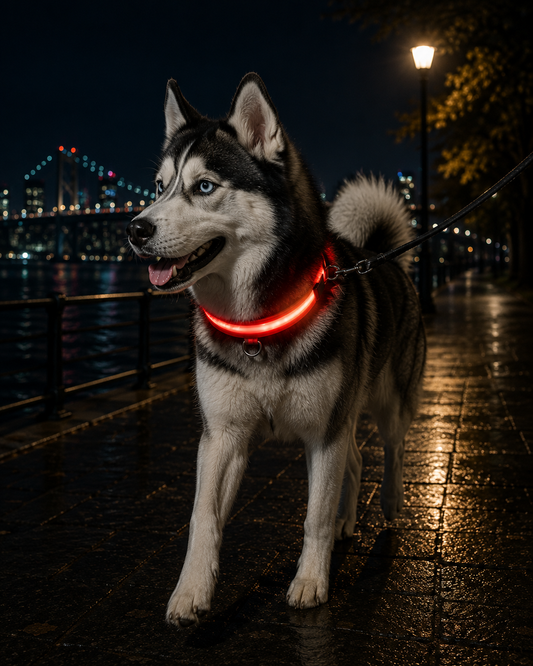 Collar Luminoso LED de Seguridad para Perros
